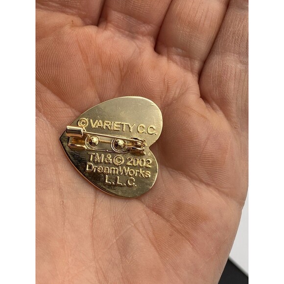 2002 Dreamworks LLC Pin Gold Heart Shrek Donkey & Fiona By Variety C.C. - Picture 3 of 4